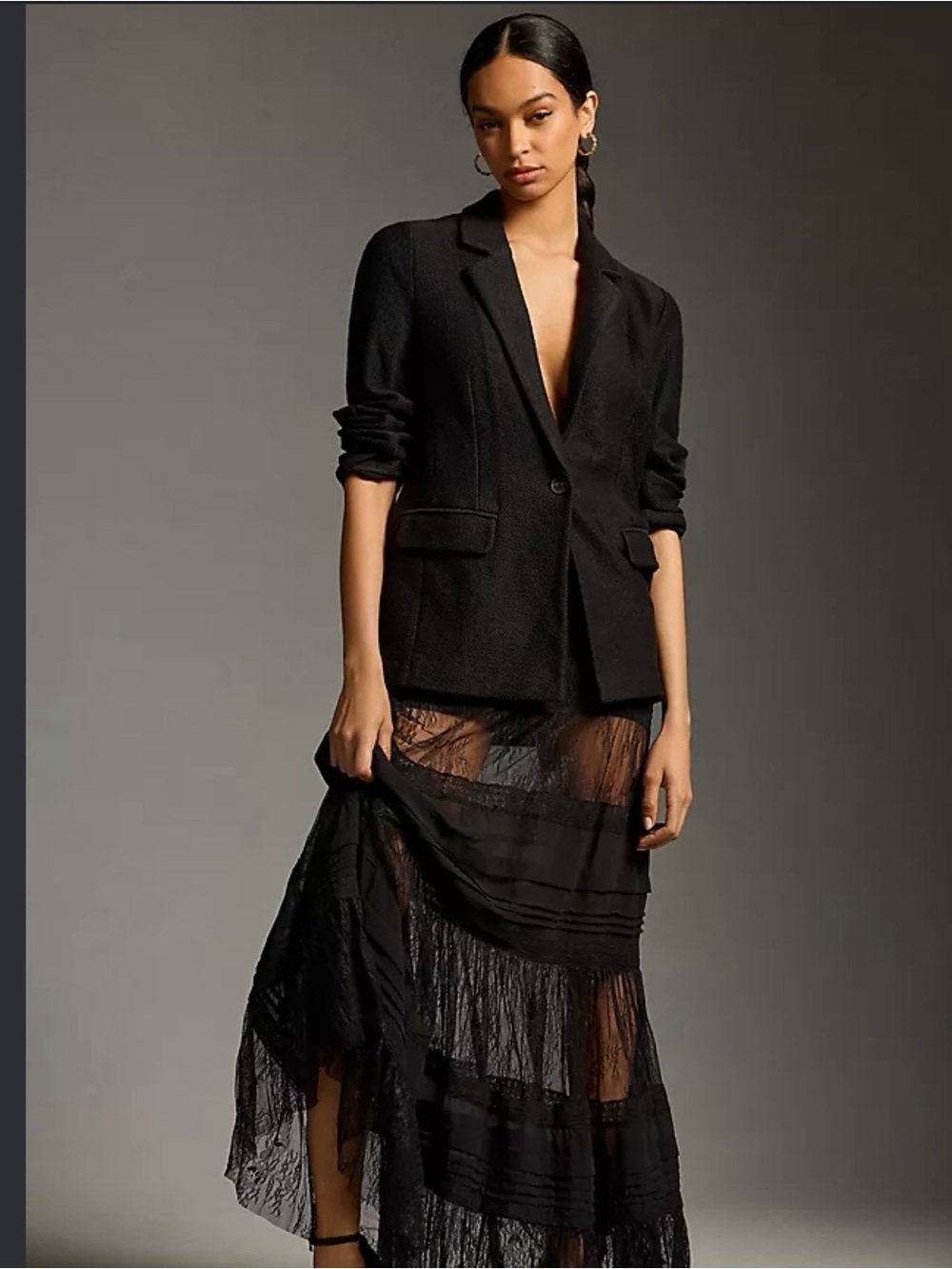 Sanctuary Bryce Black Knit Blazer Jacket from Anthropologie size Medium Jacket